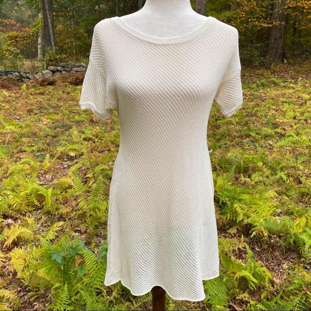 VELVET BRAND TOP TUNIC MINI DRESS CREAM KNIT Size S